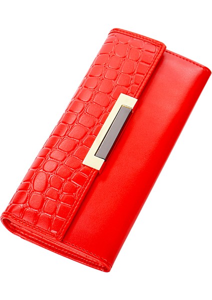 Uzun Dana Derisi Büyük Kapasiteli Çoklu Kart Yuvası Bayan Cüzdanı (Yurt Dışından)