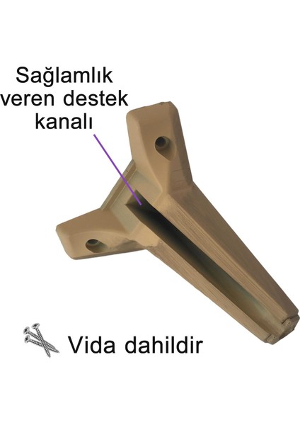 4 Adet Serdivan 15 cm Açık Ceviz Lüx Mobilya Kanepe Sehpa Ünite Koltuk Ayağı Baza Ayak