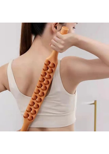 Ahşap Guasha Kazıma Çubuğu Masaj Araçları Boyun Kayın Için Vücut Meridian Masajı 60CM (Yurt Dışından)