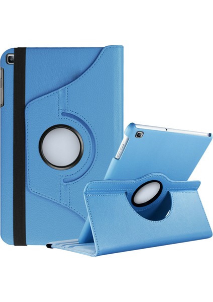 Samsung Galaxy Tab A9 Plus X210 X215 X216 Uyumlu Kılıf Dönerli Standlı Suni Deri Uyku Modlu 360° Komple Koruma 11 Inç Mavi