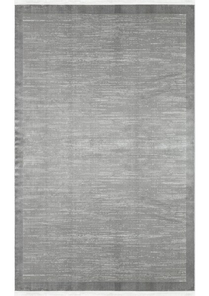 Sateen Lux ST909 Dark Grey Hav Toz Vermez Yıkanabilir Kaymaz Ince Dokuma Modern Halı