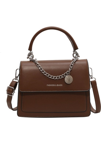 Moda Zincir Omuz Çantası Basit Doku Crossbody Çanta (Yurt Dışından)