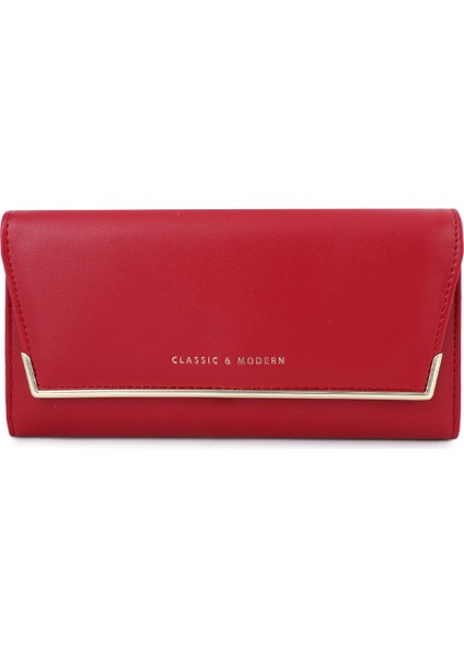 Kadın Uzun Düz Renk Çok Amaçlı Cüzdan (Yurt Dışından)