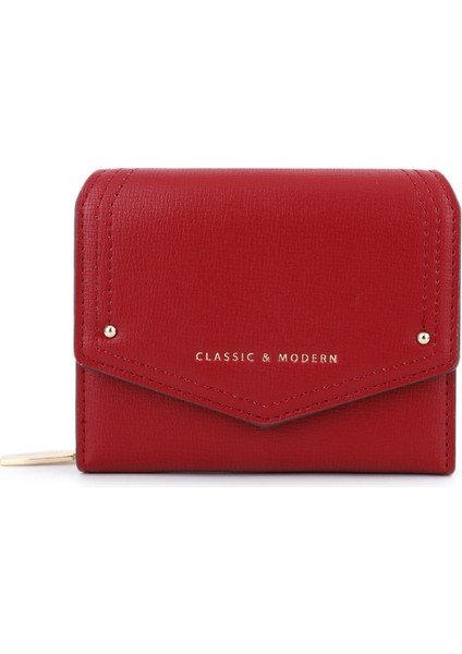 Çoklu Kart Bölmeli Düz Renk Kadın Cüzdanı (Yurt Dışından)