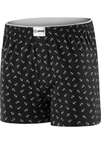 3'lü Çapa Desen Penye Havlu Bel Boxer Pamuk Q43