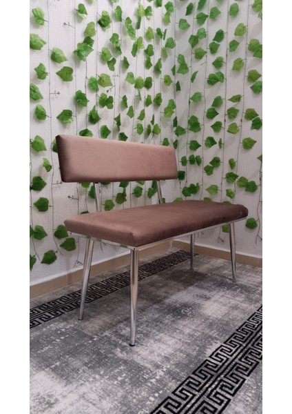 Krom Metal Ayaklı Metal Kasalı Sırtlı Mutfak Salon Antre Yatak Odası Balkon Bench Puf Bank Oturak fiyatları