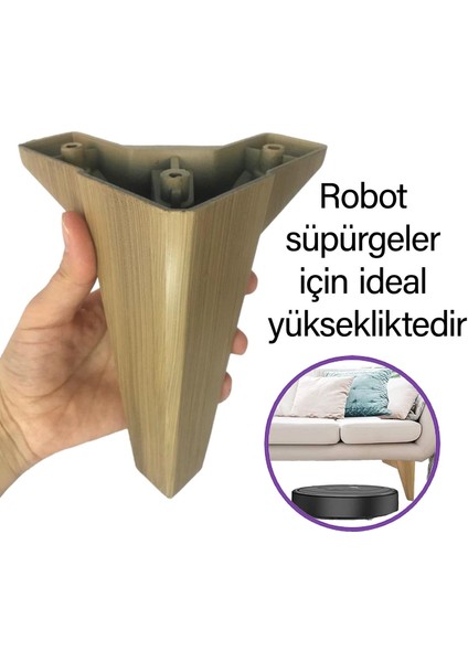 8 Adet Serdivan 15 cm Açık Ceviz Lüx Mobilya Kanepe Sehpa Ünite Koltuk Ayağı Baza Ayak fiyatları