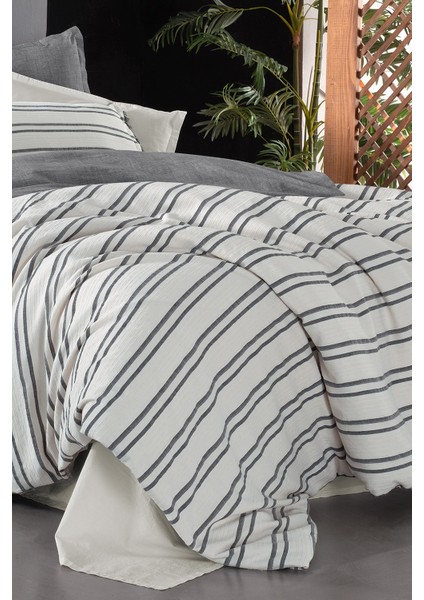Salamanca Ekru Mood Comfort King Size (Battal Boy) Pamuk Çift Taraflı Yıkamalı Nevresim Takımı fırsatları