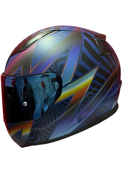 Rapıd 2 Race Optık Mat Mavi-Mor Kask Mavi Cam