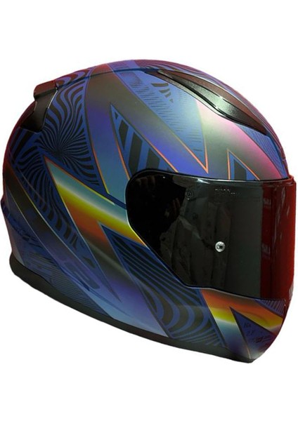 Rapıd 2 Race Optık Mat Mavi-Mor Kask Siyah Cam