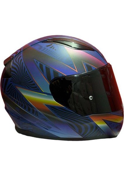 Rapıd 2 Race Optık Mat Mavi-Mor Kask Siyah Cam