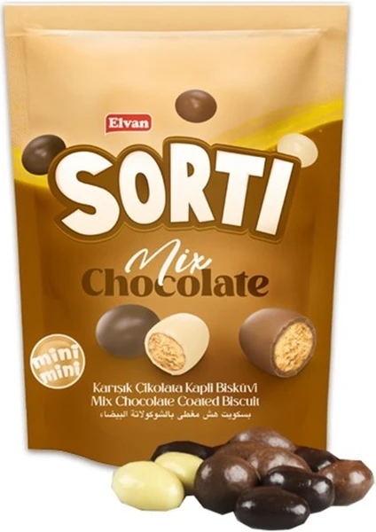 Sorti Mix Çikolata Kaplamalı Bisküvi Draje 150 gr