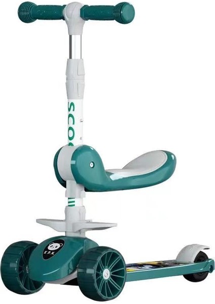 Çocuk Scooter Üç Tekerlekli Genişletilmiş Tekerlek Müzikli Katlanır Scooter (Yurt Dışından)