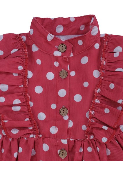 Kız Çocuk Bebek Puanlı Şönil Elbise Fırfırlı Omuz Detay fiyatları