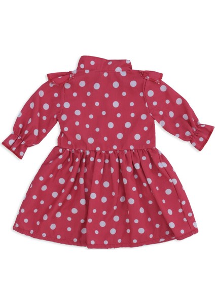 Kız Çocuk Bebek Puanlı Şönil Elbise Fırfırlı Omuz Detay modelleri