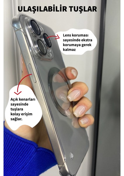 Apple iPhone 15 Ultra Ince Sert Pc Şeffaf Çerçevesiz Lens Korumalı Umper Sert Kılıf