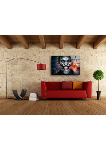 Joker Temperli Cam Duvar Tablosu