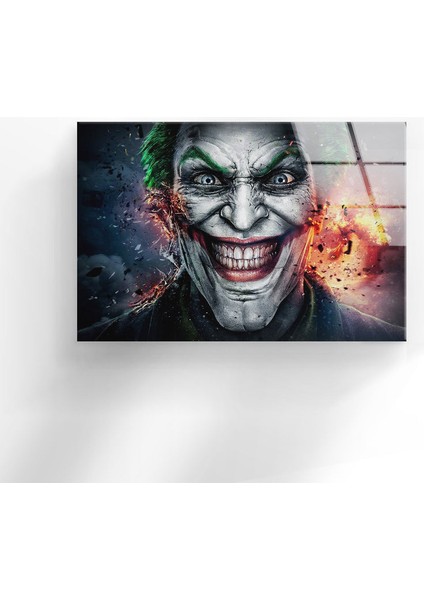 Joker Temperli Cam Duvar Tablosu