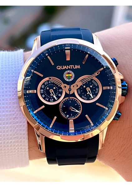 F876.499 Quantum Fenerbahçe Lisanslı Iç Fonksiyonları Aktif 10 Atm Silikon Kordon Taraftar Kol Saat