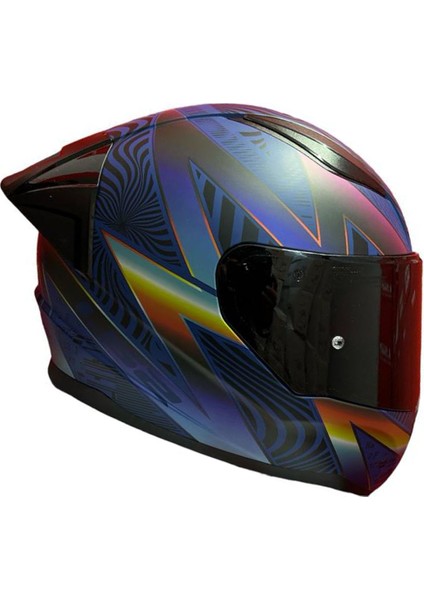 Rapıd 2 Race Optık Mat Mavi-Mor Kask++Spoiler-Set Siyah Cam fırsatları