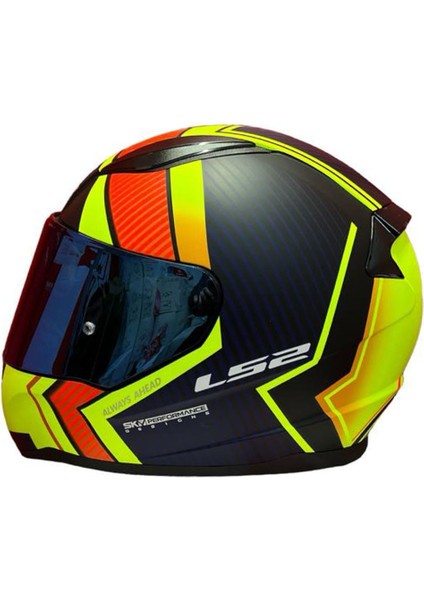 Rapıd 2 Race Extra Mat Neon Sarı-Navy Mavi Kask Mavi Cam