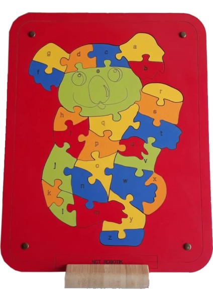 Okul Öncesi Eğitici Puzzle Oyuncak Seti/panda Figürü Kırmızı