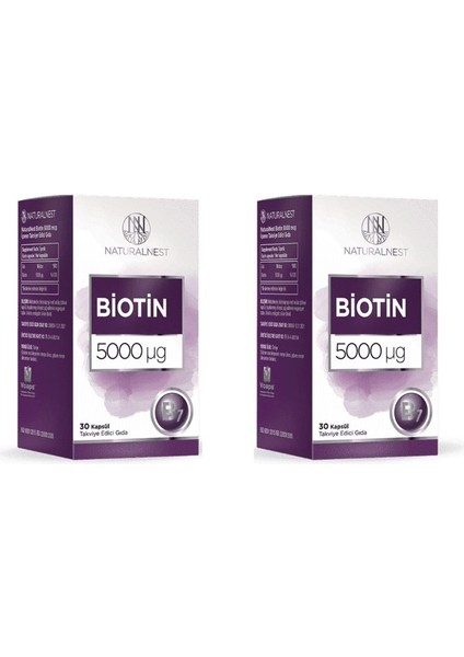 Biotin 5000 Mcg 30 Kapsül 2 Adet