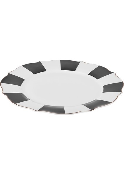 New Romantic Kalın Çizgili Servis Tabağı 27 cm Siyah fiyatları