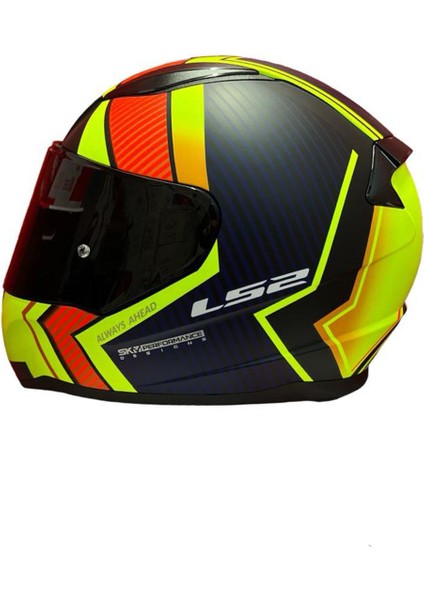 Rapıd 2 Race Extra Mat Neon Sarı-Navy Mavi Kask Siyah Cam