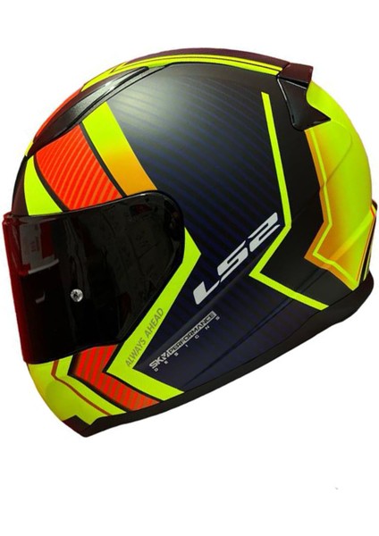 Rapıd 2 Race Extra Mat Neon Sarı-Navy Mavi Kask Siyah Cam