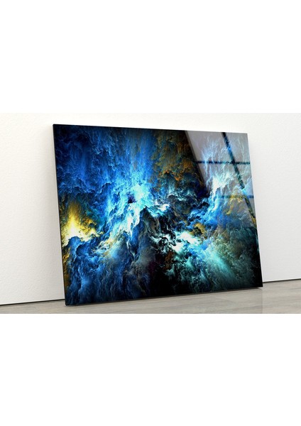 Mavi Soyut Temperli Cam Duvar Tablosu fiyatları