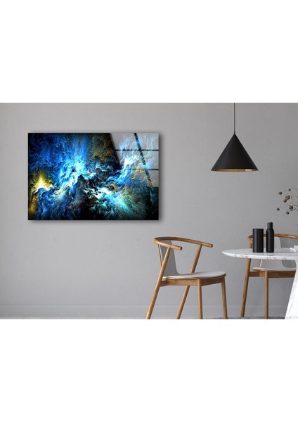 Mavi Soyut Temperli Cam Duvar Tablosu fırsatları