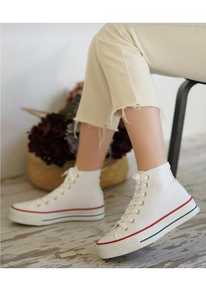 Kalın Taban Uzun Keten Sneaker