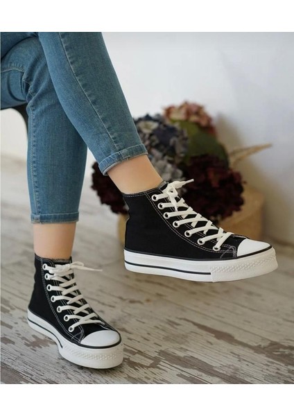 Kalın Taban Uzun Keten Sneaker
