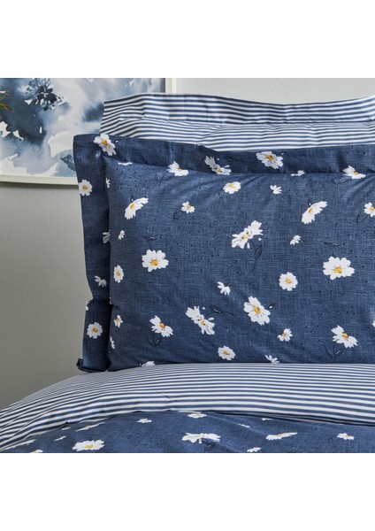 Karaca Home Daisy  Pamuk Çift Kişilik Nevresim Takımı Mint Indigo (Pp)