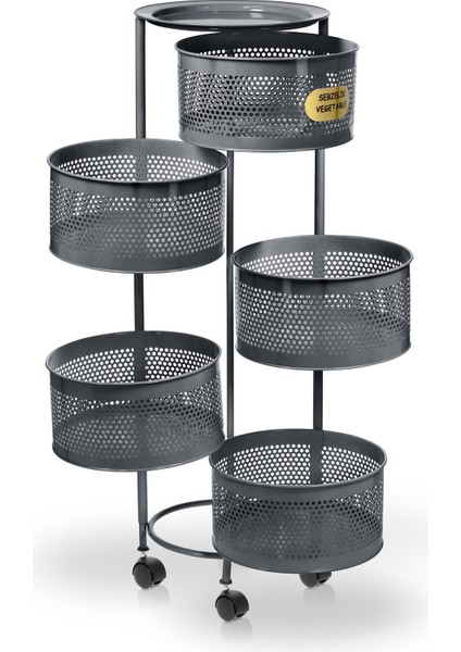 Salda 5 Bölmeli Tekerlekli Sebzelik