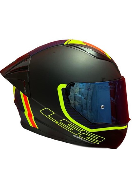 Rapıd 2 Race Extra Mat Neon Sarı-Navy Mavi Kask++Spoiler-Set Mavi Cam modelleri