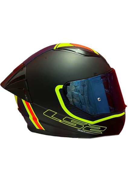 Rapıd 2 Race Extra Mat Neon Sarı-Navy Mavi Kask++Spoiler-Set Mavi Cam fırsatları