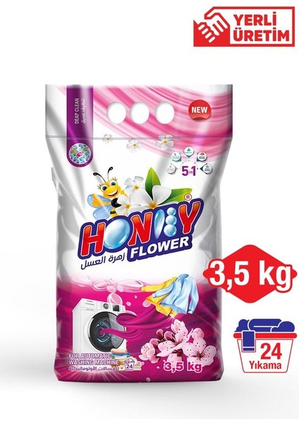 Toz Deterjan Honey Flower 3,5 kg x 2 Enzim Gücü Ferahlğı Beyazlar ve Renkliler Için