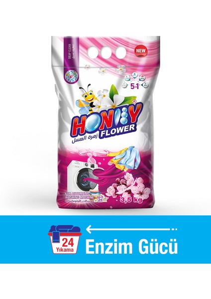 Toz Deterjan Honey Flower 3,5 kg x 2 Enzim Gücü Ferahlğı Beyazlar ve Renkliler Için