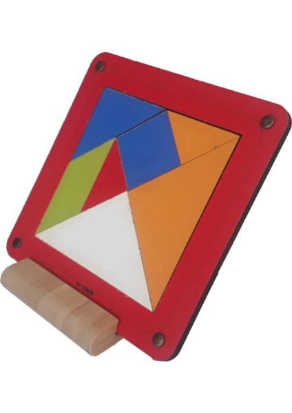 Okul Öncesi Eğitici Puzzle Oyuncak Seti/tangram Figürü Kırmızı