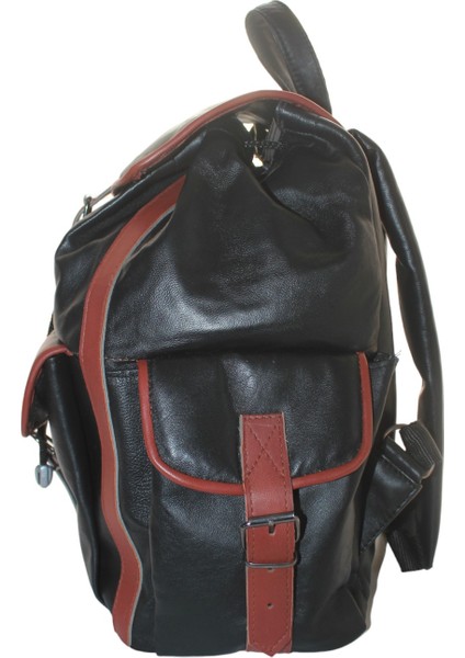 % 100 Hakiki Deri Kadın-Erkek Sırt Çantası Siyah Taba Garnili 3cep ÇNTDRSYHTABA3CEP01 fırsatları