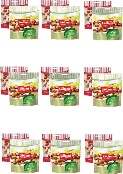 Karışık Kuruyemiş Çiğ Naturel 75 gr x 9 Adet ve Tuzlu Kavrulmuş Yer Fıstığı 90 gr x 9 Adet