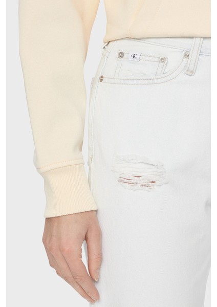 Pamuklu Yüksek Bel Mom Fit Jeans J20J2221471AA Bayan Kot Pantolon J20J222147 1AA fırsatları