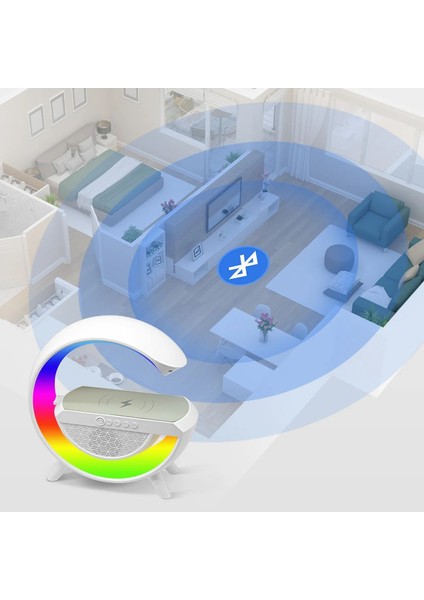 Gökkuşağı Masa Lambası, Kablosuz Şarj Istasyonu, Bluetooth Hoparlör Ses Bombası