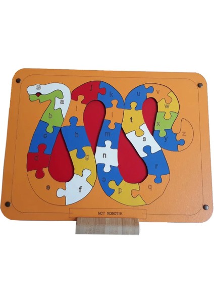 Okul Öncesi Eğitici Puzzle Oyuncak Seti/yılan Figürü Turuncu