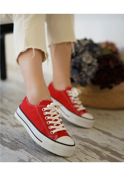 Kalın Taban Kısa Keten Sneaker fiyatları