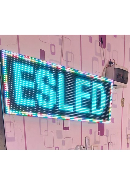 Rgb LED Tabela Kayan Yazı - Renkli Kayan Yazı LED Tabela - 16X96 cm Tek Yön