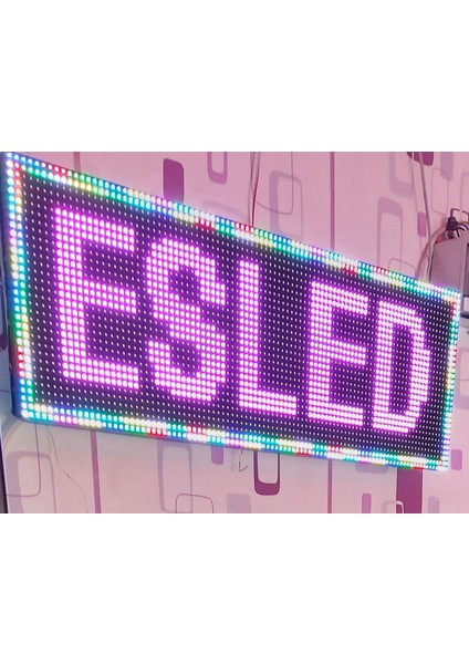 Rgb LED Tabela Kayan Yazı Renkli Kayan Yazı LED Tabela 32X96 cm Tek Yön