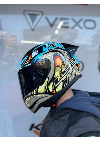 Rapid 2 Neo Mavi-Mor Motosiklet Kaskı – Siyah Vizör, Spoiler ve 300 A Uyumlu Polikarbon Kabuk, Şehir İçi ve Uzun Yol Kullanımı indirimleri